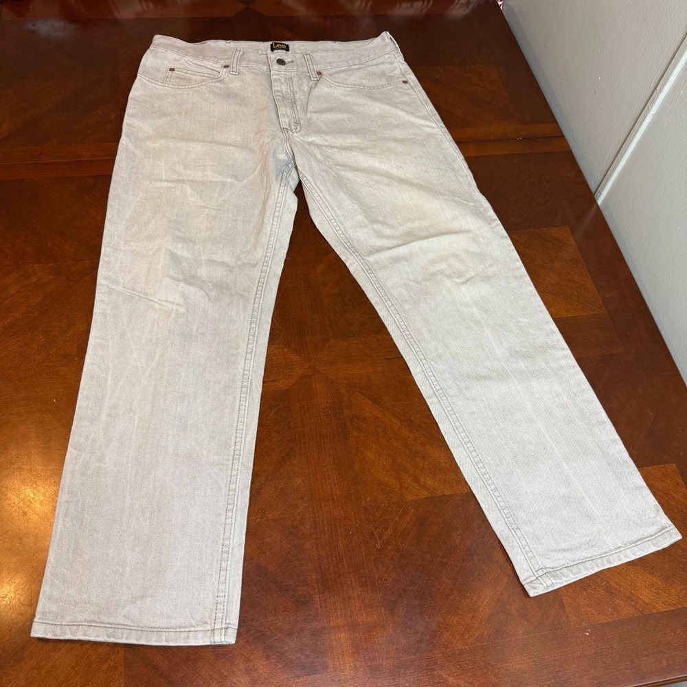 Lee Regular Fit Gray Jeans Mens‎ 36x29 Straight Leg Casual Workwear Denim